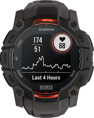 Смарт-годинник Garmin Instinct 3 50mm Solar Black with Charcoal Смарт-годинник Garmin Instinct 3 50mm Solar Black with Charcoal