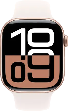 Смарт-часы Apple Watch Series 10 GPS 46mm Rose Gold Aluminium Case with Light Blush Sport Band - M/L (MWWU3QH/A)