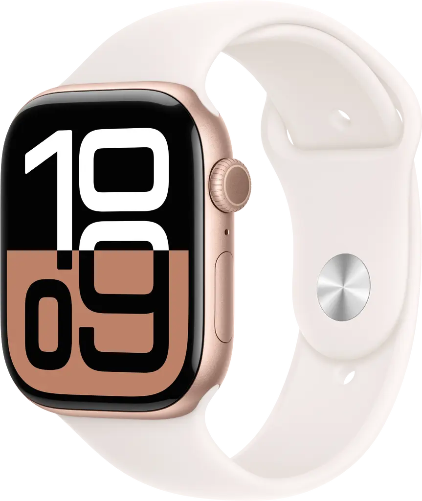 Смарт-часы Apple Watch Series 10 GPS 46mm Rose Gold Aluminium Case with Light Blush Sport Band - M/L (MWWU3QH/A)